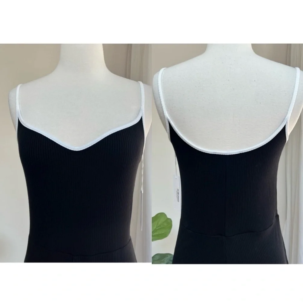 Reformation Aldari Ribbed Tencel jumpsuit romper w/ contrast piping detail XL - Picture 7 of 7